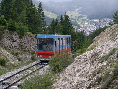 På väg upp till Rosshütte, första station på vägen upp mot toppen på 2400 meters höjd.